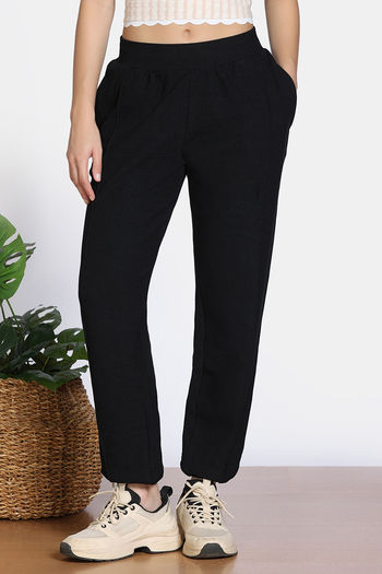 Buy Zivame 2 Mile Fashion Knit Cotton Loungewear Bottom - Black Beauty